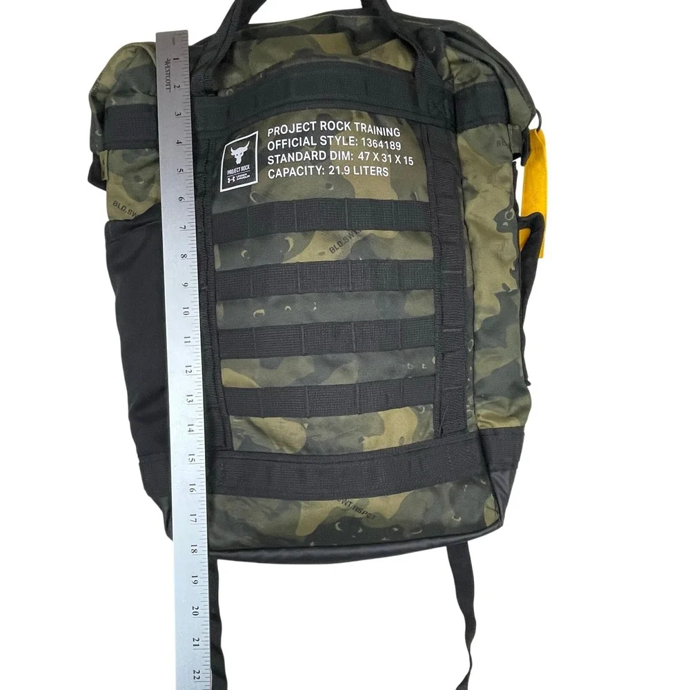 Under Armour Project Rock Box Duffle Backpack Dwayne‎ Johnson Camo Training UA